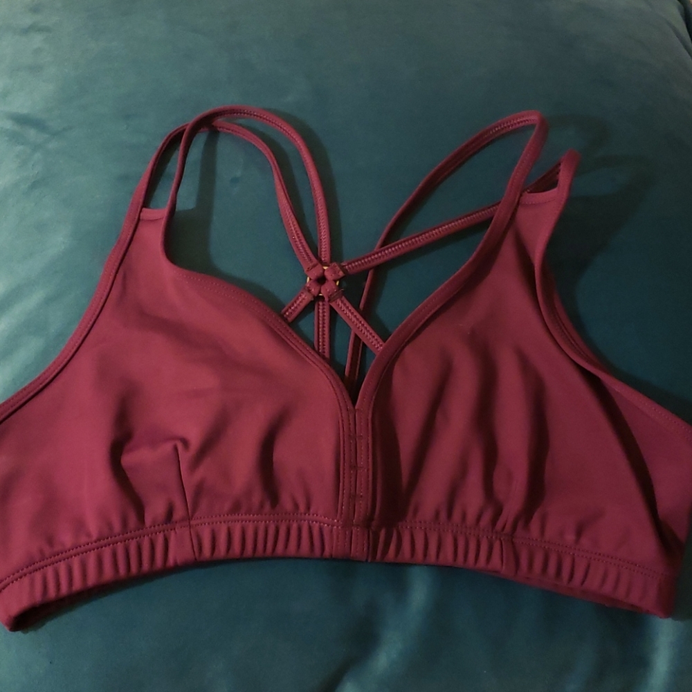 Burgundy sports bra